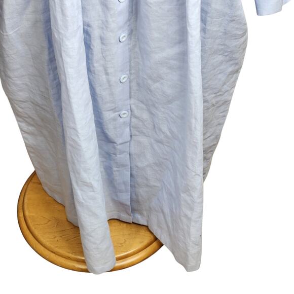 Linen Life Handmade Custom Dress Womens Size 3X Light Blue 100% Linen Oversized - Picture 5 of 11